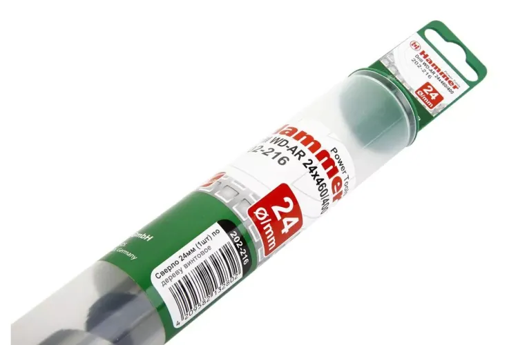 Сверло по дереву HAMMER Ф24х460мм (DR WD AR 24мм*460/370мм) купить в Надыме