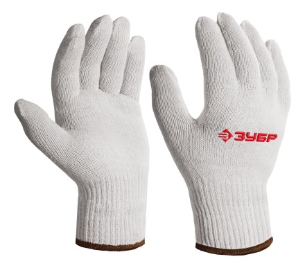 ЗУБР ОПТИМА, L-XL, х/б перчатки без покрытия, 10 класс (11445-XL) купить в Надыме