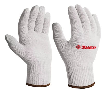 ЗУБР ОПТИМА, L-XL, х/б перчатки без покрытия, 10 класс (11445-XL) купить в Надыме