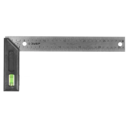 Угольник "ЭКСПЕРТ" разметочный, усиленный, встроенный уровень, гравирован шкала, нерж полотно 37мм, толщина 2мм, 300мм 34397-30 купить в Надыме