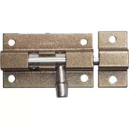 Задвижка накладная для окон и мебели "ШП-50 КМЦ", цвет коричневый металлик/цинк, 50мм 37753-50