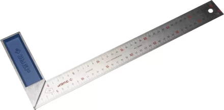 Угольник ЗУБР "ЭКСПЕРТ" столярный, гравированная шкала, алюминиевая рукоятка, нержавеющее полотно 37мм, 400мм 34393-40 купить в Надыме