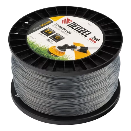 Леска для триммера двухкомпонентная звезда, 2,4мм х 260м, на DIN катушке EXTRA CORD// Denzel 96813 купить в Надыме