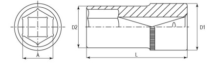 Головка торцевая глубокая 1/4&quot;DR 13 мм S04HD2113 Jonnesway 48008 купить в Надыме