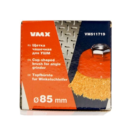 Щетка для УШМ М14/85 мм чашечная сталь прямая VMX 511719 купить в Надыме