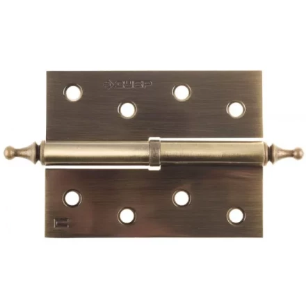 Петля дверная разъемная ЗУБР "ЭКСПЕРТ", 1 подшипник, цвет ст. латунь (AB), правая, с крепежом, 100х75х2,5мм,2шт 37605-100-5R купить в Надыме