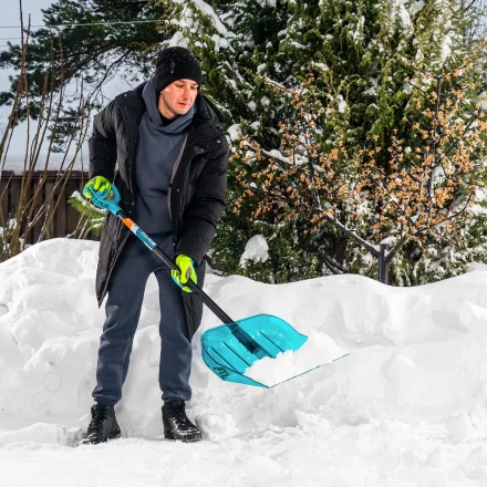Лопата для уборки снега поликарбонат Palisad 61690, 460х400х1400 мм, алюминиевый черенок, LUXE купить в Надыме
