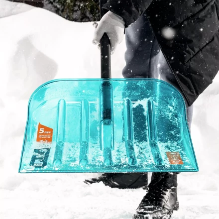 Лопата для уборки снега поликарбонат Palisad 61690, 460х400х1400 мм, алюминиевый черенок, LUXE купить в Надыме