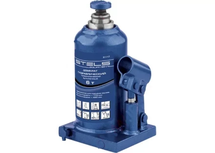 Домкрат гидравлический бутылочный телескопический 2 т h подъема 170–380 мм  STELS 51115 купить в Надыме