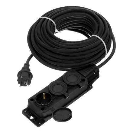 Удлинитель-шнур силовой Denzel Top Series , КГТТ, 20м, 3 розетки, 3 x 2,5 мм, 3 м 37423 купить в Надыме