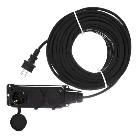 Удлинитель-шнур силовой Denzel Top Series , КГТТ, 20м, 3 розетки, 3 x 2,5 мм, 3 м 37423 купить в Надыме