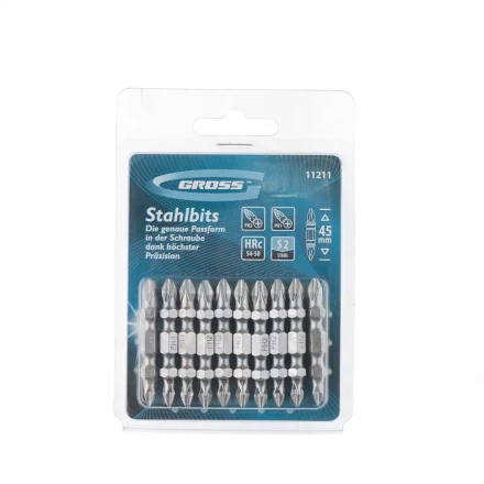 Набор бит двухстор., Ph2-Ph1х45мм, сталь S2, 10шт GROSS 11211 купить в Надыме