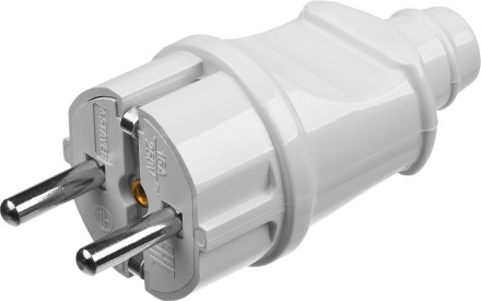 Вилка MAXElectro электрическая, 16А/220В, с заземлением, белая, STAYER 55160-W купить в Надыме