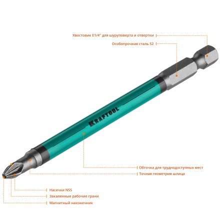 Биты KRAFTOOL OPTIMUM PZ 26124-2-100-10 купить в Надыме