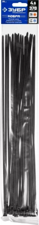 Кабельные стяжки черные КОБРА, с плоским замком, 4.6 х 370 мм, 25 шт, нейлоновые, ЗУБР 30935-46-370 купить в Надыме