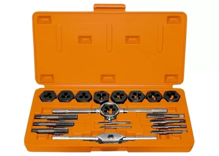 Набор метчиков и плашек М3 - М12 плашко-метчикодержатель 20 предметов в пластиковом боксе SPARTA 773105 купить в Надыме