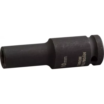 Торцовая головка KRAFTOOL "INDUSTRIE QUALITAT" ударная, удлиненная (1/2"), FLANK, Cr-Mo, фосфатированная, 10 мм 27942-10_z01 купить в Надыме