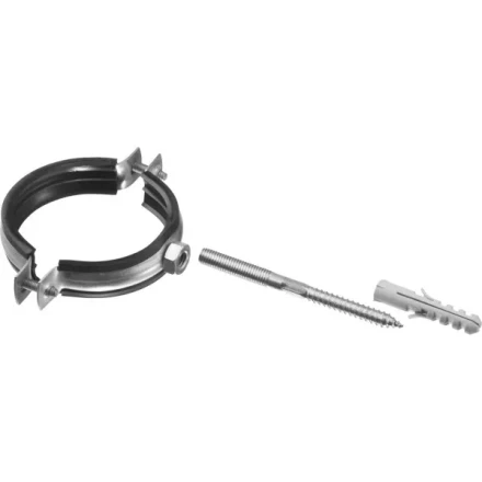ЗУБР "МАСТЕР". Хомут трубный с гайкой, оцинкованный, в комплекте с сантехнической шпилькой и дюбелем, 2 1/2", 1шт 37866-75-80 купить в Надыме
