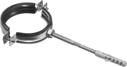ЗУБР "МАСТЕР". Хомут трубный с гайкой, оцинкованный, в комплекте с сантехнической шпилькой и дюбелем, 2 1/2", 1шт 37866-75-80 купить в Надыме