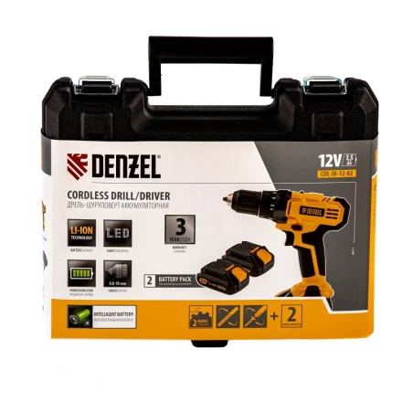 Дрель-шуруповерт аккумуляторная CDL-IB-12-02 Denzel 26111 купить в Надыме