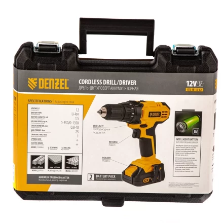 Дрель-шуруповерт аккумуляторная CDL-IB-12-02 Denzel 26111 купить в Надыме