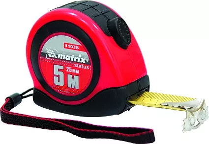 Рулетка Status autostop magnet 7,5 м х 25 мм двухкомпонентный корпус зацеп с магнитом  MATRIX 31039 купить в Надыме