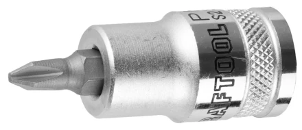 Торцовая бита-головка KRAFTOOL "INDUSTRIE QUALITAT", материал S2, PHILLIPS, сатинированная, 1/2", PH2 27901-2_z01 купить в Надыме