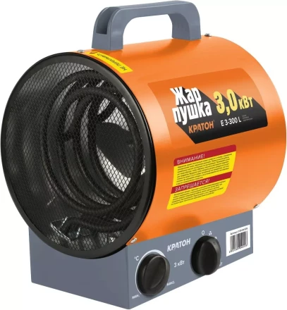 Тепловая пушка электрическая Кратон Жар-пушка Е 3-300 L 3 09 04 029 купить в Надыме