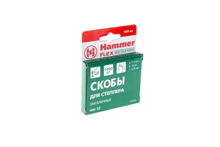 Скобы для степлера HAMMER 215-014  10мм, тип 53, 1000 шт. купить в Надыме