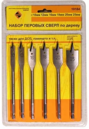 Набор сверл перовых  6шт д/дер.  1/60 19184 купить в Надыме