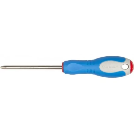 Отвертка ЗУБР, Cr-V сталь, трехкомпонентная рукоятка, цветовая индикация типа шлица, PH №2, 100мм 25252-2-100_z01 купить в Надыме
