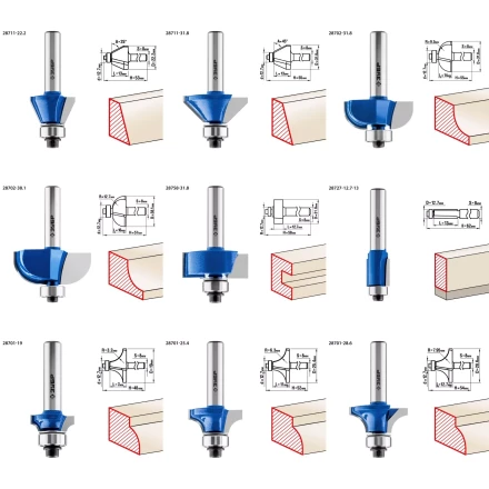 ЗУБР 30 шт, набор профильных фрез по дереву, Профессионал (28796-H30) купить в Надыме