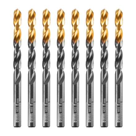 Сверло по металлу, 8 мм, HSS-Tin, Golden Tip, 8 шт. Denzel 717219 купить в Надыме