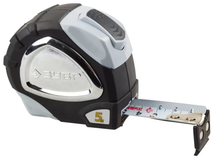 Рулетка ЗУБР "ЭКСПЕРТ" "ПРЕМИУМ", двухкомпонентный корпус, автостоп, полотно с нейлоновым напылением, 5 м / 25 мм 34050-05-25_z01 купить в Надыме