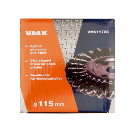 Щетка для УШМ ф22,2/115 мм дисковая сталь витая VMX 511728 купить в Надыме