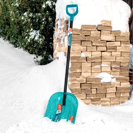 Лопата для уборки снега поликарбонат Palisad 61691, 340х385х1340 мм, алюминиевый черенок, LUXE купить в Надыме