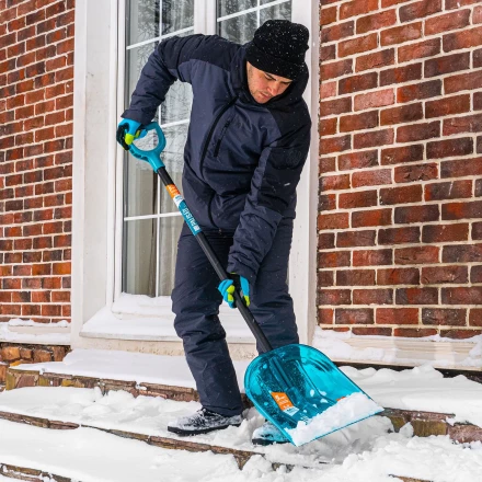 Лопата для уборки снега поликарбонат Palisad 61691, 340х385х1340 мм, алюминиевый черенок, LUXE купить в Надыме