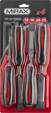 Набор MIRAX: Стамески с двухкомпонентной прозрачной рукояткой в блистере, 4шт 1810-H4 купить в Надыме