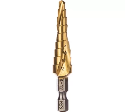 Сверло ступенчатое HSS-TiN с спиральным желобком, 4-12x65, 1/4" (Makita D-40179) купить в Надыме