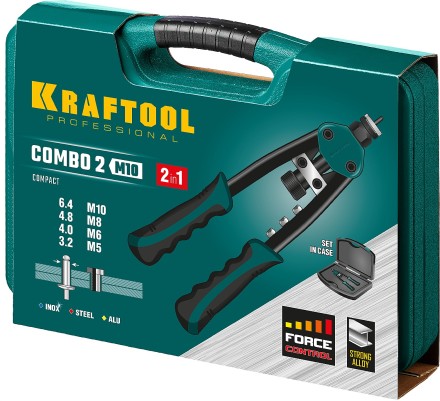 Комбинированные заклепочники двуручные KRAFTOOL Combo2-M10 31181 купить в Надыме