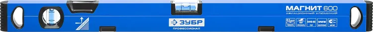 Уровень усиленный магнитный с зеркальным глазком серия ПРОФЕССИОНАЛ ЗУБР ПРО-М 400 мм купить в Надыме