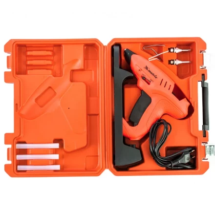 Клеевой пистолет 11 мм подставка кейс 20 160 Вт 16 г/мин регулятор 150-200° Matrix 93015 купить в Надыме