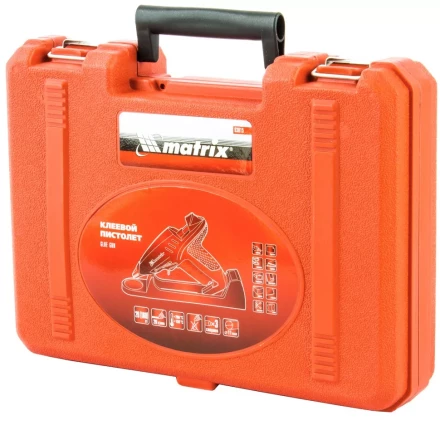 Клеевой пистолет 11 мм подставка кейс 20 160 Вт 16 г/мин регулятор 150-200° Matrix 93015 купить в Надыме