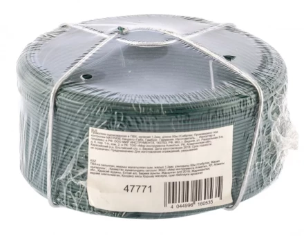 Проволока с ПВХ покрытием зеленая 1,2 мм длина 50 м Сибртех 47771 купить в Надыме