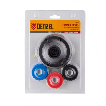 Катушка триммерная полуавтомат шестигранник HEX х 15/6, болт М6 правый, М8 правый, М8 левый Denzel 96365 купить в Надыме