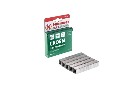 Скобы для степлера HAMMER 215-015  12мм, тип 53, 1000 шт. купить в Надыме