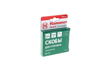 Скобы для степлера HAMMER 215-015  12мм, тип 53, 1000 шт. купить в Надыме