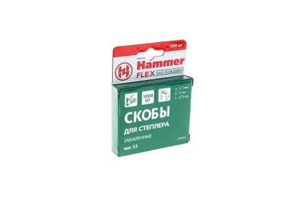 Скобы для степлера HAMMER 215-015  12мм, тип 53, 1000 шт. купить в Надыме