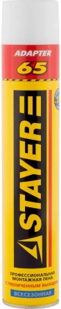 Пена "BlackMAX 65" профессиональная монтажная, адаптерная, всесезонная, 800мл, STAYER 41134 купить в Надыме