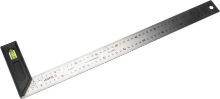 Угольник "ЭКСПЕРТ" разметочный, усиленный, встроенный уровень, гравирован шкала, нерж полотно 37мм, толщина 2мм, 500мм 34397-50 купить в Надыме